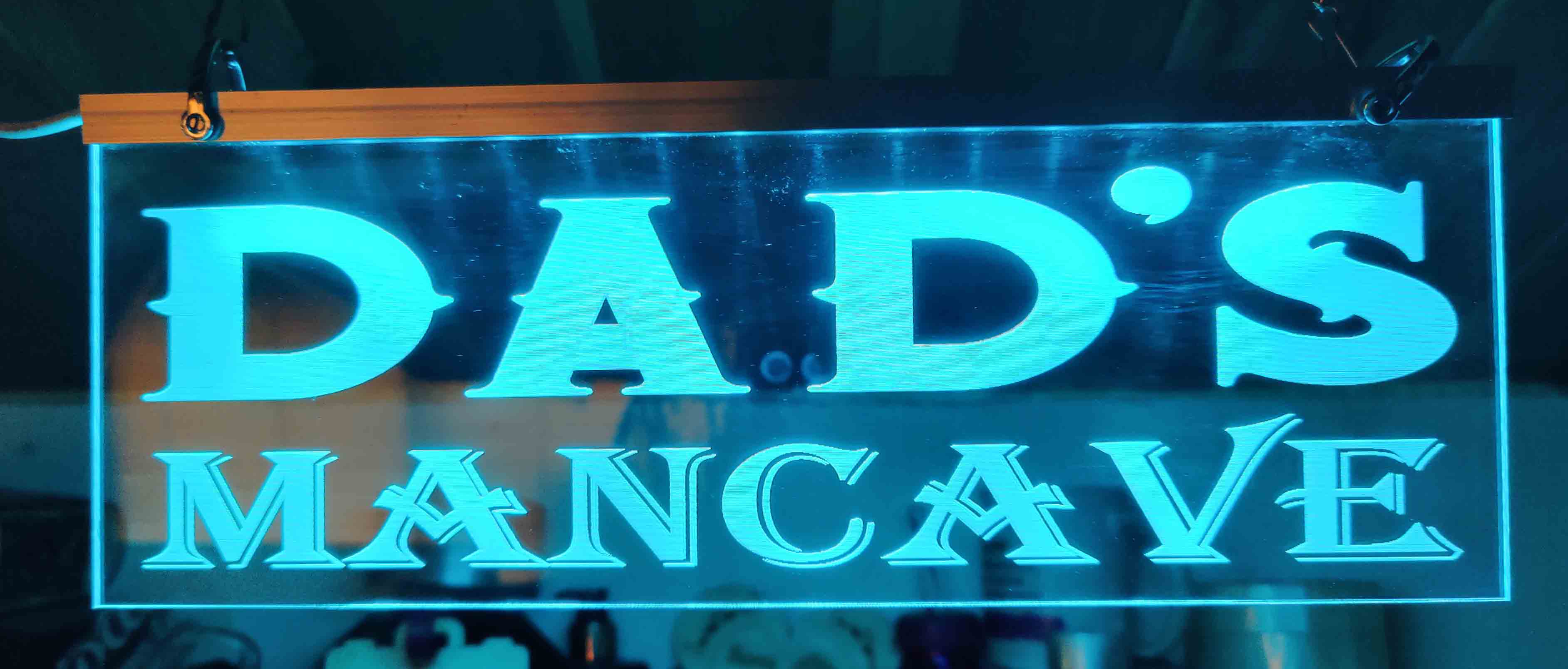 dads mancave led sign for bar pub or mancave